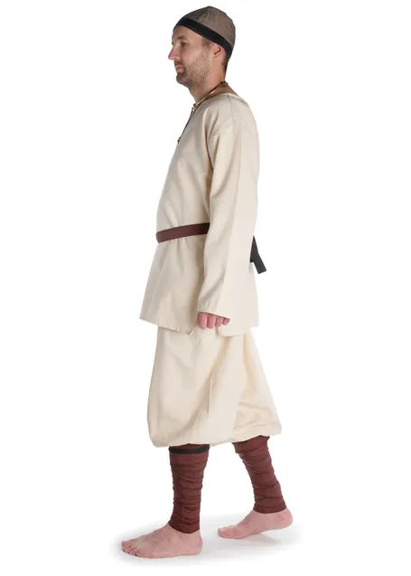 Wikinger Gürtel Arvid in Fischgrät Dunkelrot-Schwarz Seitenansicht