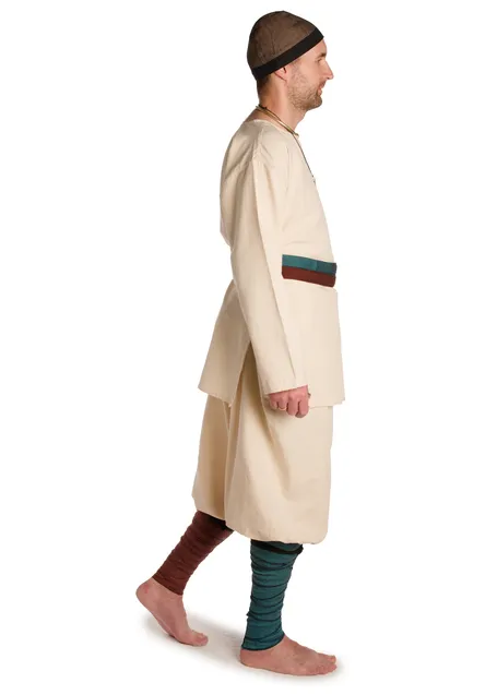 Wikinger Gürtel Arvid in Fischgrät Dunkelrot-Schwarz Seitenansicht 3