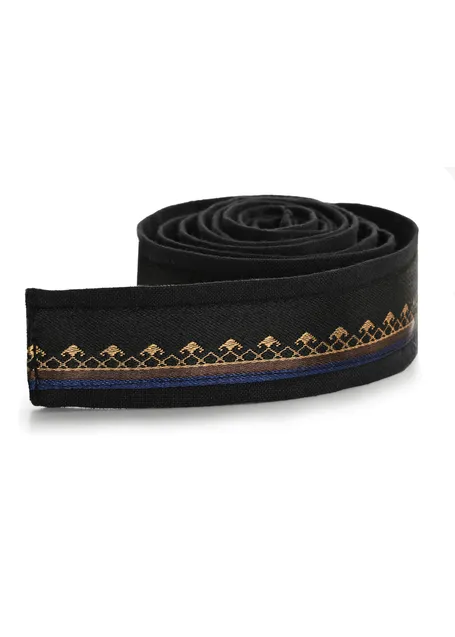 Mittelalter Haarband Ottilia in Schwarz-Blau-Golden Detailansicht