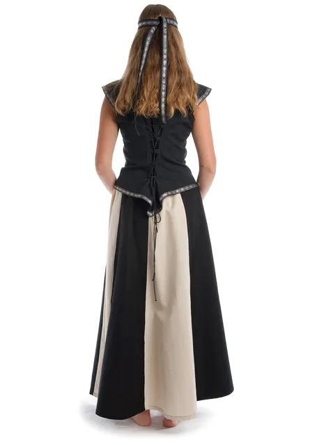 Mittelalter Haarband Ottilia in Schwarz-Silber Rückansicht 2