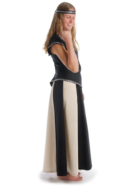 Mittelalter Haarband Ottilia in Schwarz-Silber Seitenansicht 2