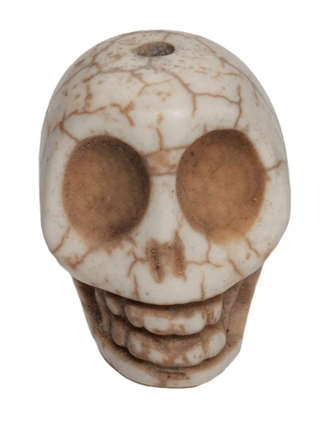 Piraten Totenkopf-Perle Karhet aus Resin in Beige Frontansicht