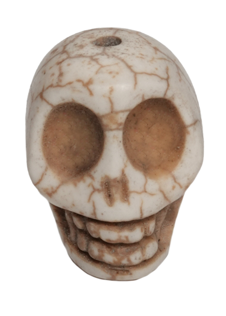 Piraten Totenkopf-Perle Karhet aus Resin in Beige Frontansicht