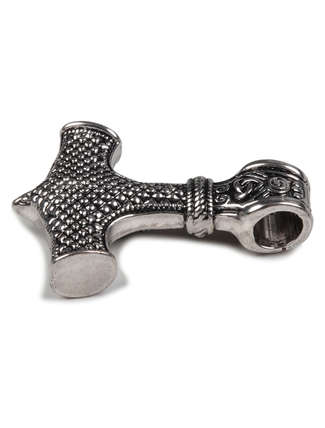 Wikinger Anhänger Mjölnir (Thors Hammer) aus Metall in Silbern Seitenansicht