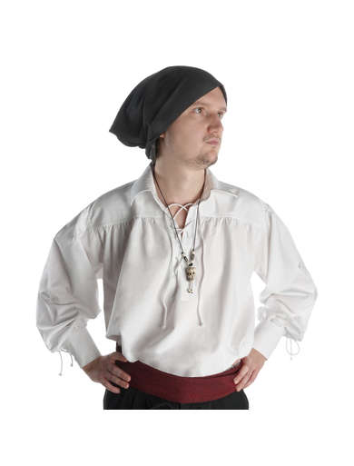 Piraten Halskette Iwert (Totenkopf) aus Resin in Beige Frontansicht 2