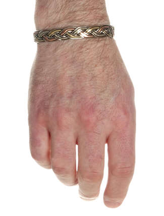 Mittelalter Armreif Alkathoos aus Messing-Weißmetall-Kupfer in  Frontansicht 4