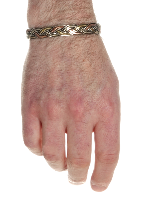 Mittelalter Armreif Alkathoos aus Messing-Weißmetall-Kupfer in  Frontansicht 4
