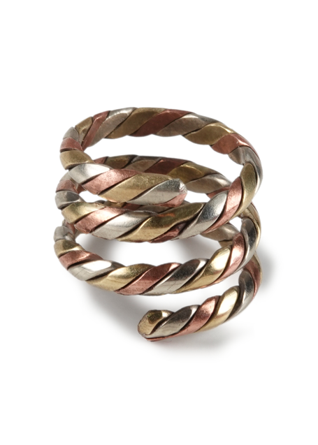 Mittelalter Ring Astyanax aus Messing-Weißmetall-Kupfer in Frontansicht