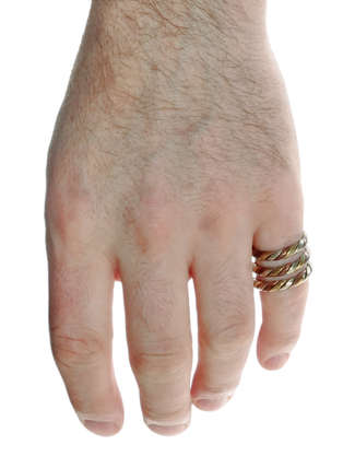 Mittelalter Ring Astyanax aus Messing-Weißmetall-Kupfer in  Frontansicht 3
