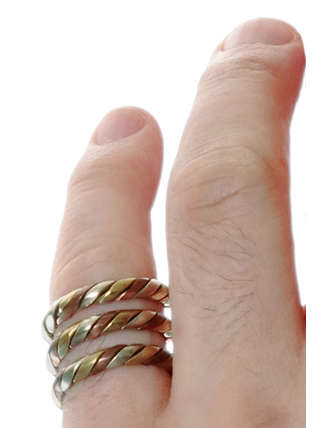 Mittelalter Ring Astyanax aus Messing-Weißmetall-Kupfer in  Frontansicht 4