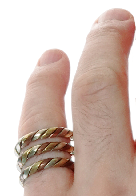 Mittelalter Ring Astyanax aus Messing-Weißmetall-Kupfer in Frontansicht 4