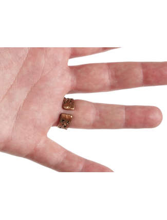 Mittelalter Ring Polydamas aus Messing-Weißmetall-Kupfer in  Rückansicht
