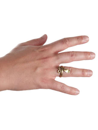 Mittelalter Ring Glaukos aus Messing in  Frontansicht 3