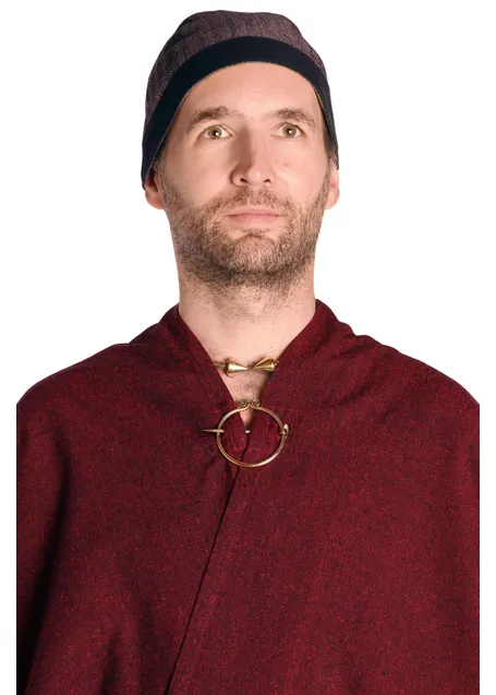 Wikinger Fibel Idomeneus aus Messing in Golden Frontansicht 9