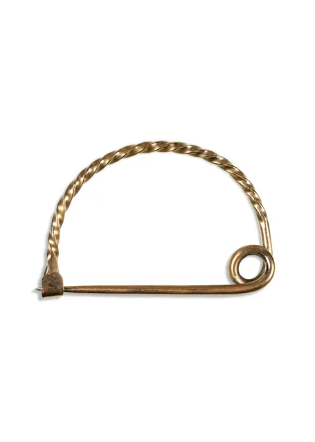 Kelten Bogenfibel Lugh aus Messing in Golden Rückansicht