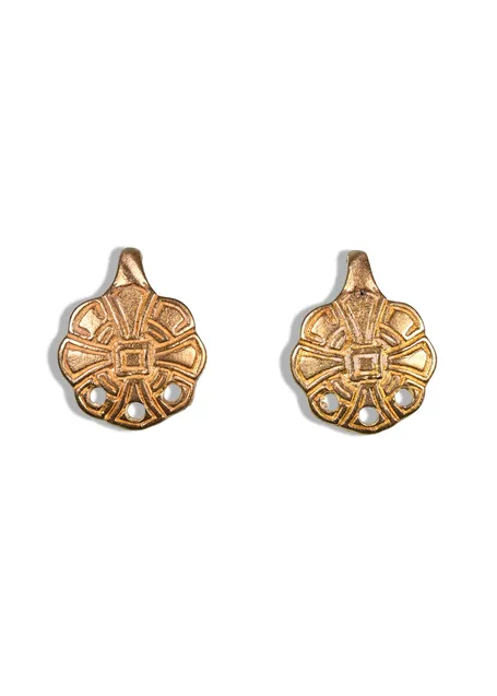 Wikinger Wadenwickel-Hacken Ymir aus Messing in Golden Frontansicht