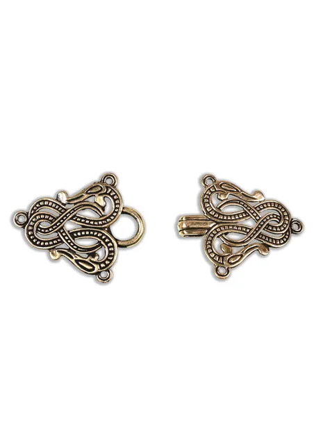 Wikinger Gewandhacken Valgrind aus Messing in Golden Frontansicht 2