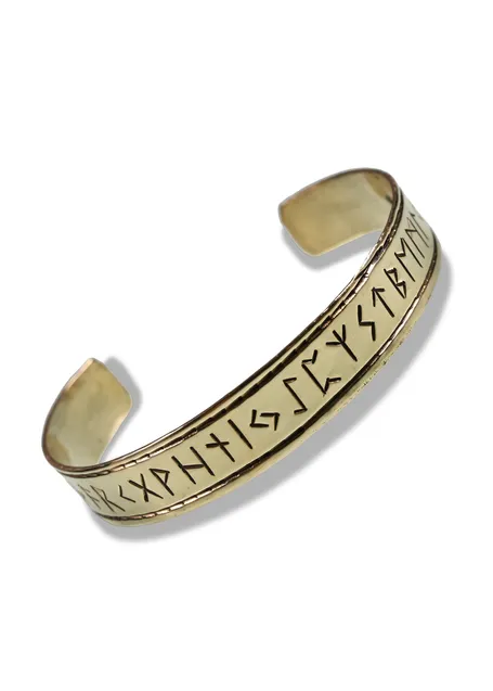 Wikinger Armreif Trygve aus Messing in Golden Frontansicht