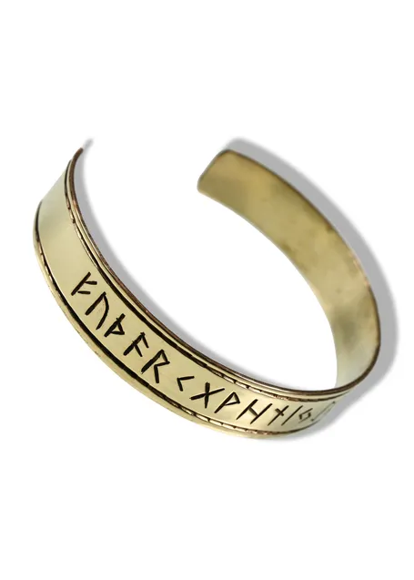 Wikinger Armreif Trygve aus Messing in Golden Frontansicht 2