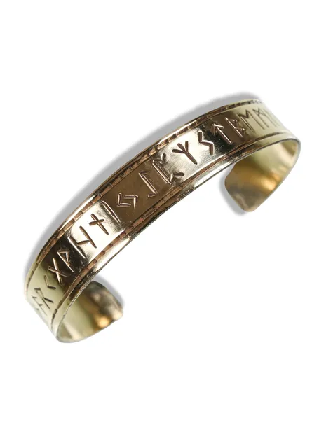 Wikinger Armreif Trygve aus Messing in Golden Frontansicht 4