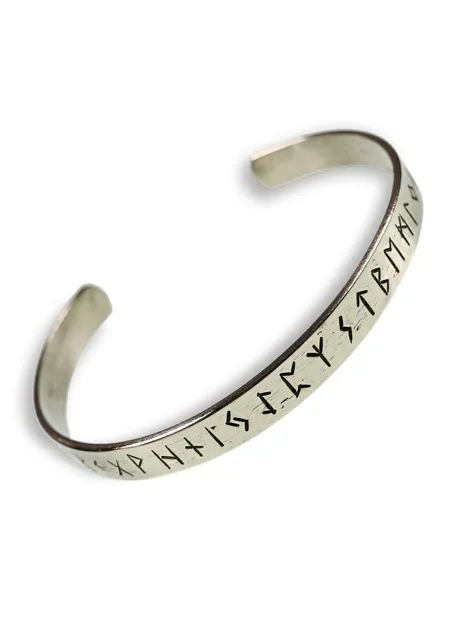 Wikinger Armreif Trygve aus Weißmetal in Silbern Frontansicht