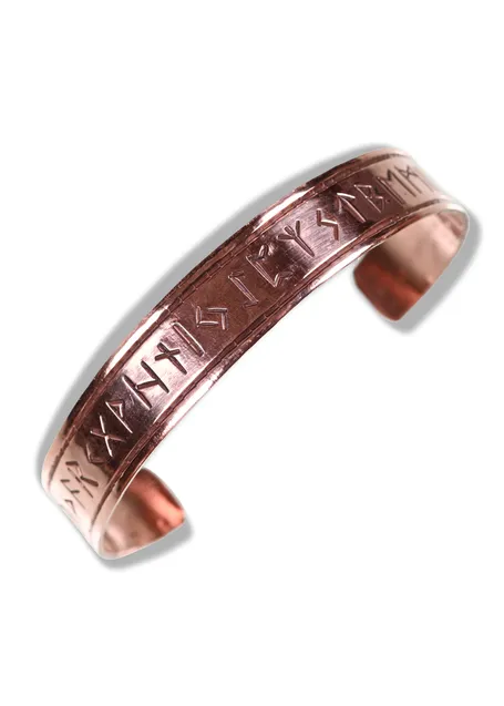 Wikinger Armreif Runar aus Kupfer in Kupferfarben Frontansicht 4