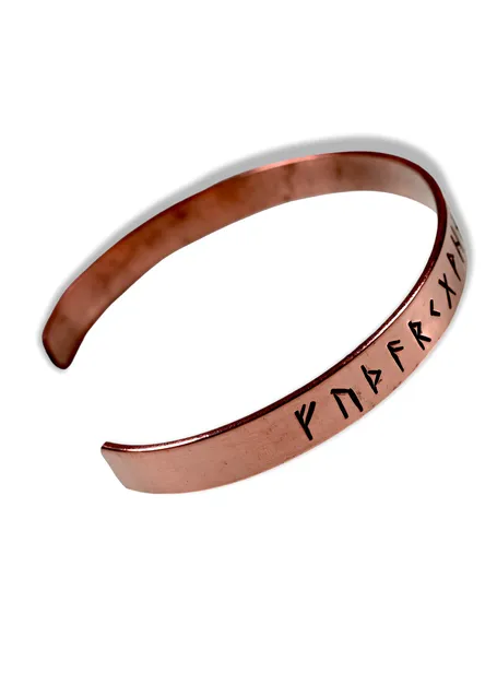 Wikinger Armreif Trygve aus Kupfer in Kupferfarben Frontansicht 2