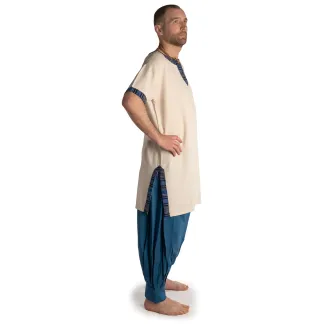 Wikinger Tunika Wido in Beige Seitenansicht