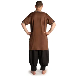 Wikinger Tunika Wido in Braun Rückansicht