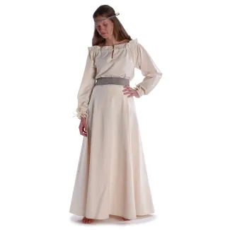 Mittelalter Bluse Gotelinde in Beige Frontansicht