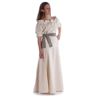 Mittelalter Bluse Gotelinde in Beige Frontansicht 6