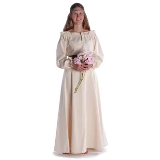 Mittelalter Bluse Gotelinde in Beige Frontansicht 7