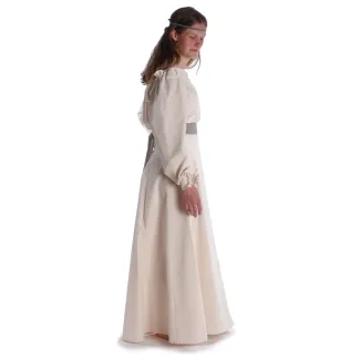 Mittelalter Bluse Gotelinde in Beige Seitenansicht