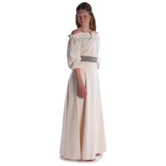 Mittelalter Bluse Gotelinde in Beige Seitenansicht 2