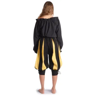 Mittelalter Bluse Gotelinde in Schwarz Rückansicht