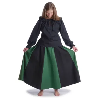 Mittelalter Bluse Gotelinde in Schwarz Frontansicht 3
