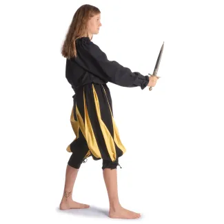 Mittelalter Bluse Gotelinde in Schwarz Seitenansicht 3