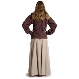 Mittelalter Bluse Gotelinde in Braun Rückansicht 2