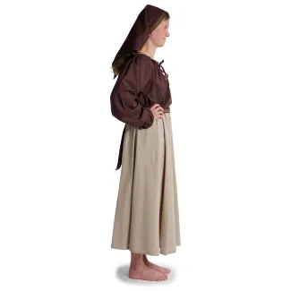 Mittelalter Bluse Gotelinde in Braun Seitenansicht