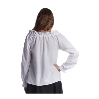 Mittelalter Bluse Gotelinde in Weiß Rückansicht 2