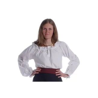 Mittelalter Bluse Gotelinde in Weiß Frontansicht 3
