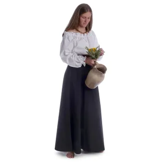 Mittelalter Bluse Gotelinde in Weiß Seitenansicht 3