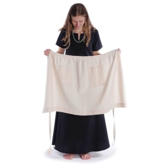 Mittelalter Schürze Condwiramurs in Beige Frontansicht 3