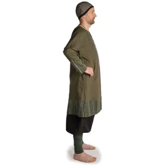 Wikinger Tunika Jarl in Grün Seitenansicht