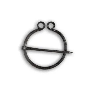 Mittelalter Ringfibel Teukros aus Eisen in Schwarz Frontansicht