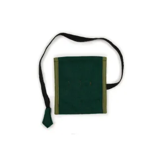 Wikinger Nadelbinden Stricknadel Set mit Tasche Arnhild aus Knochen, Horn in Grün Rückansicht
