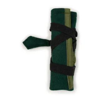 Wikinger Nadelbinden Stricknadel Set mit Tasche Arnhild aus Knochen, Horn in Grün Detailansicht