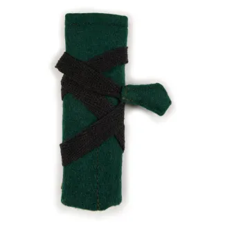 Wikinger Nadelbinden Stricknadel Set mit Tasche Arnhild aus Knochen, Horn in Grün Detailansicht 2