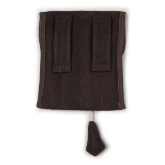 Wikinger Nadelbinden Stricknadel Set mit Tasche Alfhild aus Knochen, Horn in Braun Rückansicht