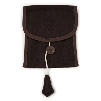 Wikinger Nadelbinden Stricknadel Set mit Tasche Alfhild aus Knochen, Horn in Braun Frontansicht 4